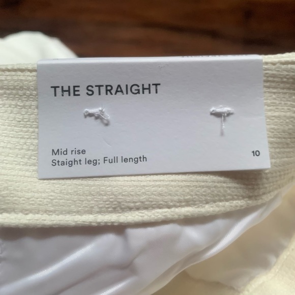 Ann Taylor Factory w’s 10 cream textured straight mid-rise full length pants - Picture 6 of 8